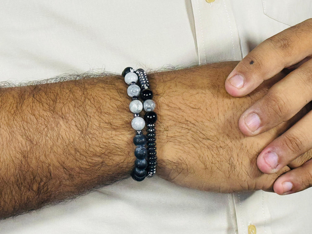 Black Dual Beads Bracelet