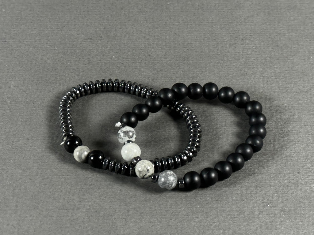 Black Dual Beads Bracelet