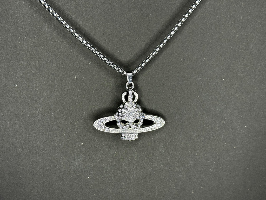 Iced Cosmic Skull Pendant