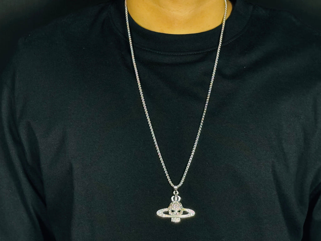 Iced Cosmic Skull Pendant