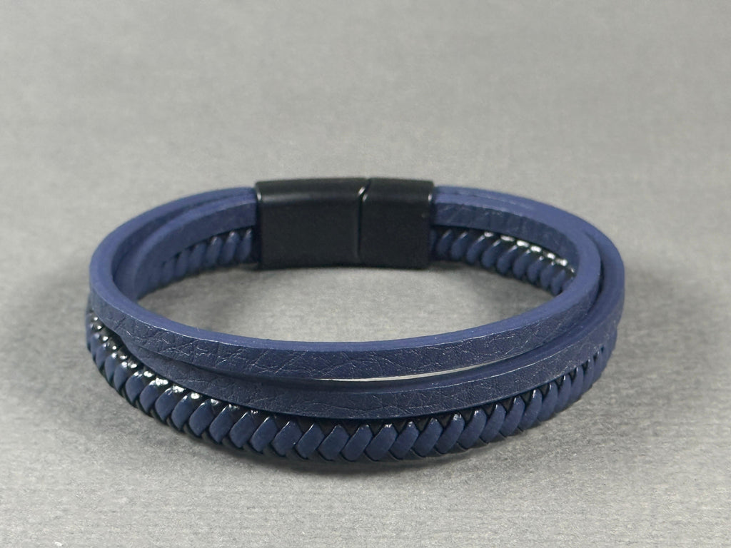 Blue Leather Bracelet