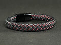 Red-Black Leather Bracelet