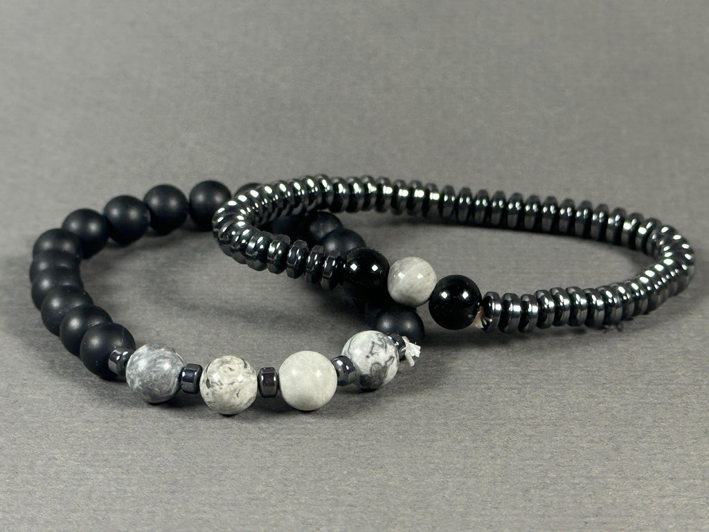 Black Dual Beads Bracelet