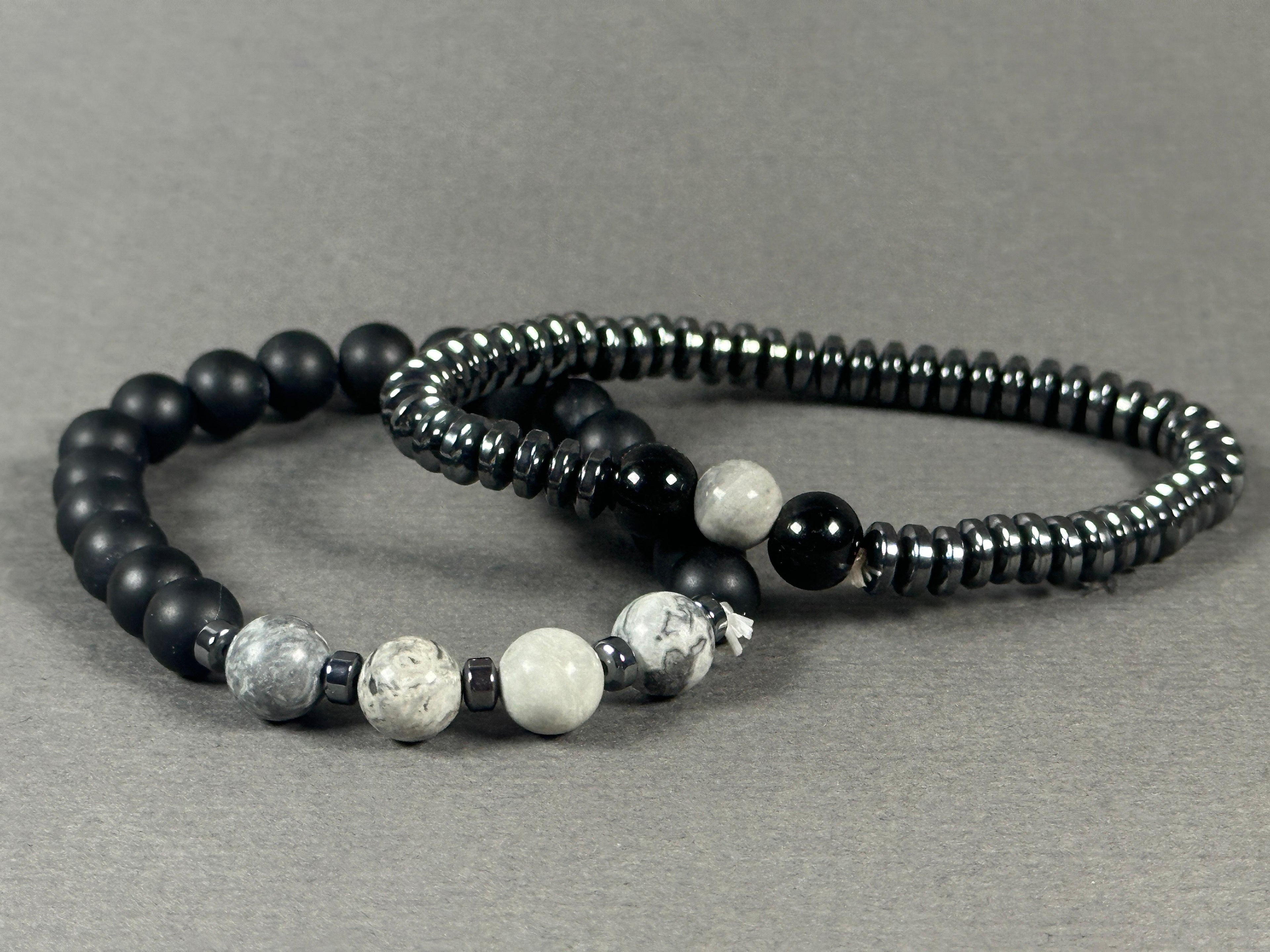 Black Dual Beads Bracelet